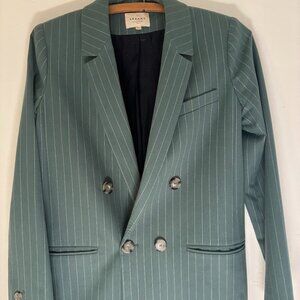 Sezane Christie Jacket Green/Ecru Fine